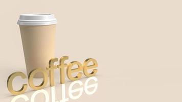 la tazza di caffè da asporto per il rendering 3d del concetto di bevanda calda foto