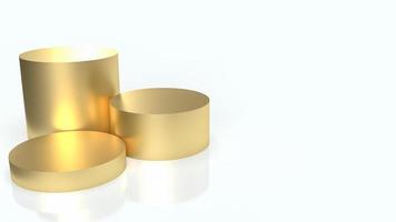 il podio d'oro su sfondo bianco per la presentazione o il rendering 3d del concetto di business foto