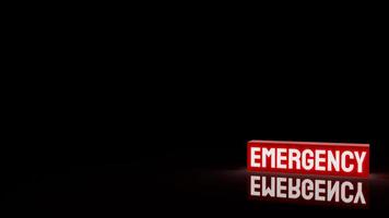 scatola luminosa di emergenza al buio per il rendering 3d del concetto di salvataggio o sicurezza foto