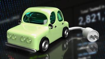 l'auto e la presa elettrica sul business della carta per il rendering 3d del sistema eco o automobilistico foto