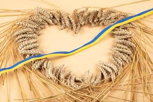 cuore di grano dal concetto di ucraina, fermare la crisi del grano foto