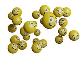 Emoticon o emoji di rendering 3D perfetti per social media, branding, promozione pubblicitaria e molti altri download gratuiti foto