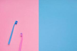 prodotti per l'igiene orale e l'igiene dei denti flatlay foto