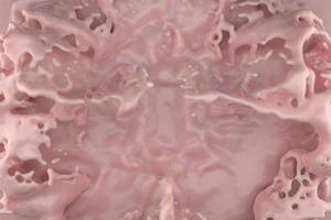 Illustrazione 3d di schizzi di gocce di crema liquida rosa. elemento di design rosa foto