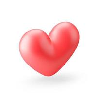 icona rossa del cuore realistico. rendering 3D. foto