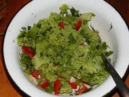 foglie di insalata verde per vegetariani foto