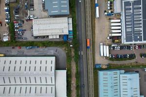 riprese aeree ad alto angolo della zona industriale di Dallow nella città di Luton, in Inghilterra, Regno Unito foto