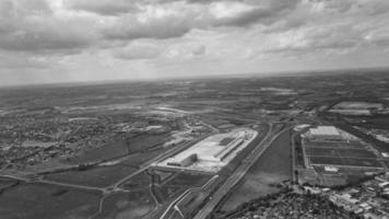 classica vista aerea ad alto angolo in bianco e nero dell'inghilterra paesaggio urbano della gran bretagna foto