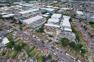 riprese aeree ad alto angolo della zona industriale di Dallow nella città di Luton, in Inghilterra, Regno Unito foto