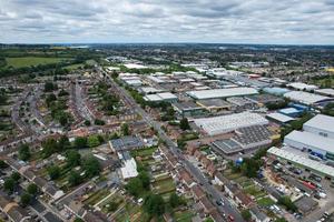 riprese aeree ad alto angolo della zona industriale di Dallow nella città di Luton, in Inghilterra, Regno Unito foto