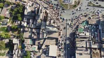 Veduta aerea ad alto angolo della città di sheikhupura del punjab pakistan, filmati del drone. sheikhupura conosciuta anche come qila sheikhupura, è una città nella provincia pakistana del punjab. foto