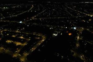 vista aerea ad alto angolo della città britannica di notte città britannica foto