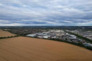 riprese aeree di campi di campagna alle autostrade m1 j11 luton inghilterra uk foto