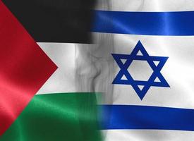confronto tra la Palestina e Israele. concetto di bandiere. guerra e militari. grunge vintage crepe stile retrò foto
