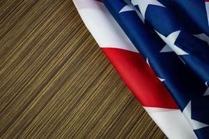bandiera americana sul contenuto del giorno dell'indipendenza del legno. foto