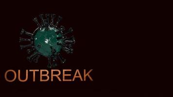 virus e out break word rendering 3d per contenuti medici. foto