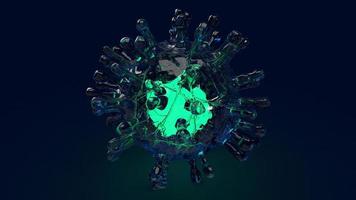 microrganismo virus covid 19 rendering 3d per contenuto medico. foto