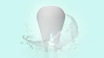 rendering 3d di denti bianchi per contenuto dentale. foto