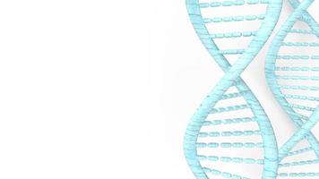 DNA blu su sfondo bianco per il rendering 3d di concetto medico. foto