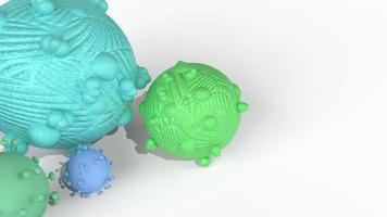 rendering 3d del virus su sfondo bianco per contenuti medici. foto