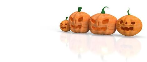 jack o lantern su sfondo bianco per il rendering 3d di contenuti di halloween. foto