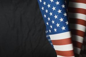 il concetto di giorno dei veterani bandiera degli stati uniti d'america su sfondo nero. foto