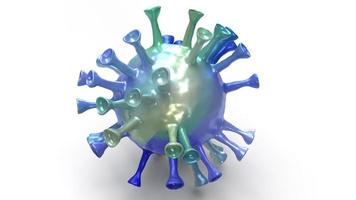 il mondo della superficie del virus su sfondo bianco rendering 3d per contenuti medici. foto