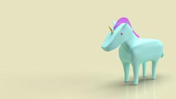 l'unicorno blu per il rendering 3d di attività di avvio di simboli foto