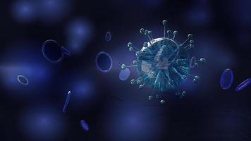 virus in tono scuro rendering 3d per contenuti medici e sanitari. foto