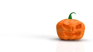 jack o lantern su sfondo bianco per il rendering 3d di contenuti di halloween. foto