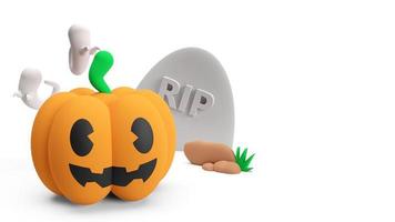 jack di zucca rendering 3d per il concetto di halloween. foto