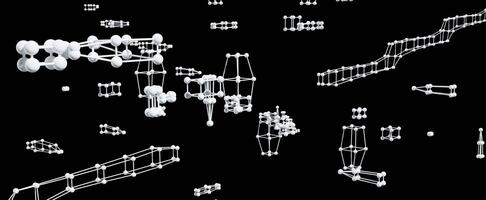 sfondo di connessioni molecolari e atomiche casuali foto