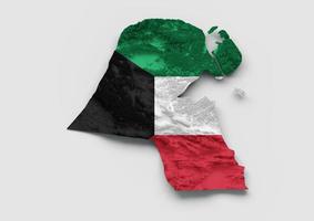 mappa del kuwait bandiera mappa dell'altezza del colore in rilievo ombreggiato su sfondo bianco illustrazione 3d foto
