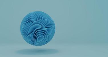 disegno astratto utilizzando elementi a sfera 3d con texture piega blu, rendering 3d e dimensioni 4k foto