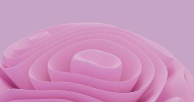 sfondo astratto utilizzando oggetti illustrativi come pieghe circolari rosa al centro, rendering 3d e dimensioni 4k foto