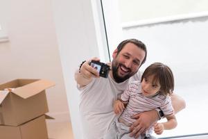 selfie padre e figlio foto