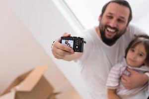 selfie padre e figlio foto