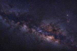 galassia della via lattea, fotografia a lunga esposizione, con grana foto