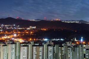 vista notturna intorno a guro-gu, seoul foto