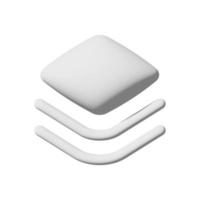 pila icona 3d isolato su sfondo bianco carta stile arte foto