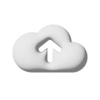 icona di caricamento cloud 3d isolato su sfondo bianco foto