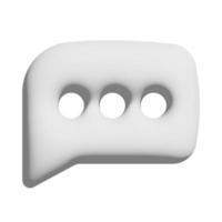 chat icona 3d isolato su sfondo bianco foto