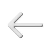 freccia sinistra icona 3d isolato su sfondo bianco carta stile arte foto