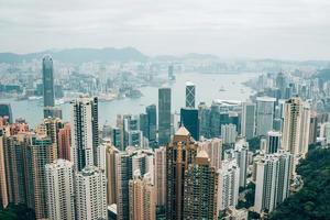 Hong Kong, Cina, Kowloon, l'isola di Hong Kong dal picco di Victoria foto
