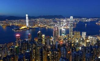 notte della città di Hong Kong foto