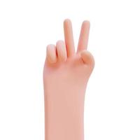 mani dei cartoni animati. mani alzate per contare le dita. illustrazione di rendering 3d con tracciato di ritaglio. foto