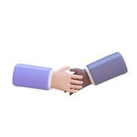 mani uomini d'affari che stringono la mano al concetto di cooperazione. illustrazione 3d con tracciato di ritaglio. foto