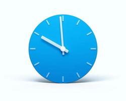 orologio da parete blu su sfondo bianco isolato con illustrazione 3d ombra. 10 in punto foto