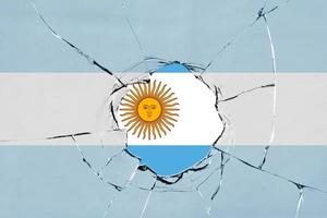 bandiera dell'argentina su vetro foto