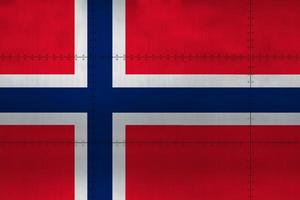 bandiera della Norvegia su metallo foto